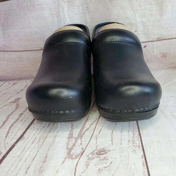 Dansko XP Black All Leather Slip-Resistant Women's Clogs Shoes Sz 38 U.S 7 1/2 - Picture 11 of 12